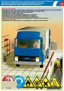 Комплект плакатов Опасные и вредные факторы и постановка автомобиля на ТО. (2 листа, ламинат). А3 (297x420 мм)