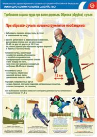Комплект плакатов Требования охраны труда при валке деревьев. (5 листов, ламинат). А3 (297x420 мм)