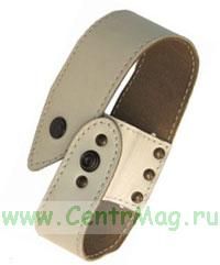 Держатель для газового баллончика открытый (белая кожа, 1 кнопка)