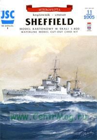 Модель-копия из бумаги корабля Sheffield