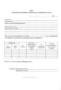 Акт о наличии пассажиров с билетами на одинаковые места