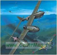 Модель-копия из бумаги самолета P 38-G LIGHTNING.