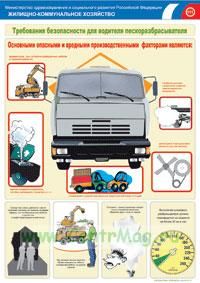 Плакат Требования безопасности для водителя пескоразбрасывателя. А3 (297x420 мм). Ламинированный