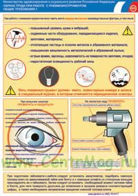 Комплект плакатов Охрана труда при работе с пневматическим инструментом. (5 листов)