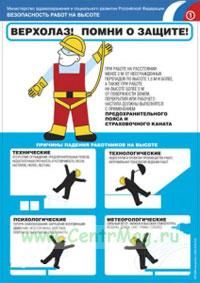 Комплект плакатов Безопасность работ на высоте. (10 листов, ламинат). А2 (450x610 мм)