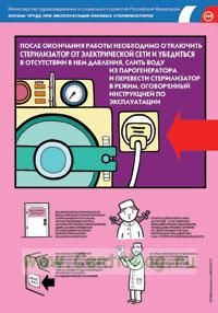 Комплект плакатов Охрана труда при работе с центрифугами и термостатами. Охрана труда при эксплуатации паровых стерилизаторов. (4 листа, ламинат). А3