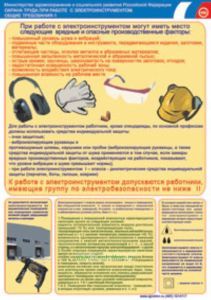 Комплект плакатов Охрана труда при работе с электроинструментом. (5 листов)
