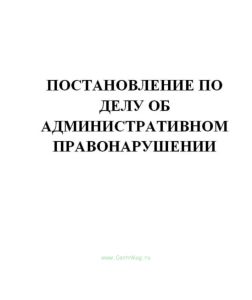 Постановление по делу об административном правонарушении