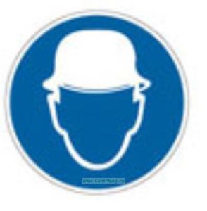 Работать в защитной каске (шлеме). Знак