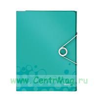 Папка органайзер Leitz WOW А4 до 160 листов бирюзовая (4 отделения)