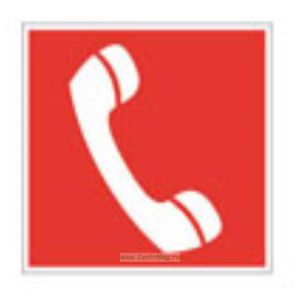 Телефон для использования при пожаре (в том числе телефон прямой связи с пожарной охраной). Знак