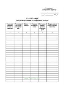 План-график контроля состояния атмосферного воздуха