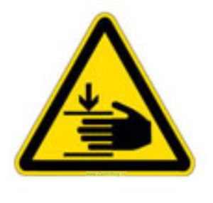 Осторожно! Возможно травмирование рук. Знак