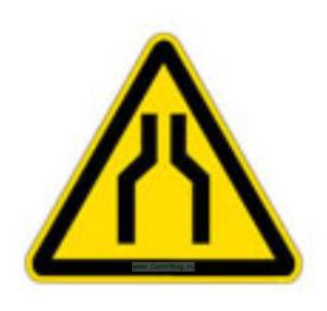 Осторожно! Сужение проезда (прохода). Знак