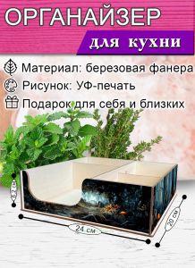 Органайзер барный для кофе, чая, специй и салфеток Лес (мини), 20 х 24 х 6,2 см, 5 отсеков