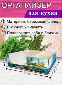 Органайзер барный для кофе, чая, специй и салфеток Остров (мини), 20 х 24 х 6,2 см, 5 отсеков