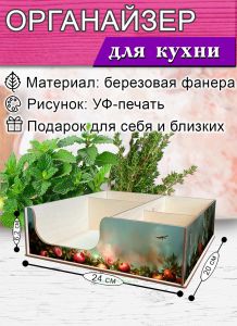 Органайзер барный для кофе, чая, специй и салфеток Гранат (мини), 20 х 24 х 6,2 см, 5 отсеков