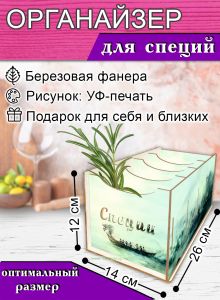 Органайзер для специй Путешествие, 4 отсека, 12х14х26 см