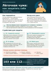 Плакат Легочная чума. Как защитить себя. Распознайте риск. Обратитесь за помощью вовремя