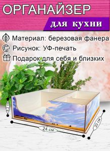 Органайзер барный для кофе, чая, специй и салфеток Поле (мини), 20 х 24 х 6,2 см, 5 отсеков