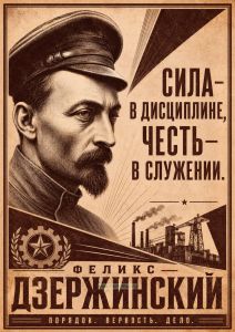 Плакат Сила - в дисциплине, честь - в служении. Ф.Э. Дзержинский