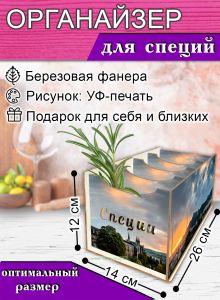 Органайзер для специй Архитектура, 4 отсека, 12х14х26 см