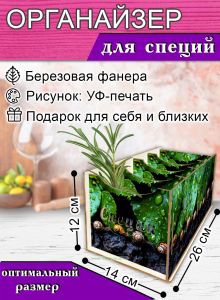 Органайзер для специй Улитки, 4 отсека, 12х14х26 см