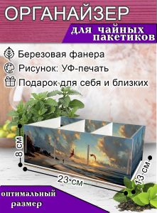 Органайзер для чайных пакетиков Воздушный змей, 23х13х8 см, 3 отсека