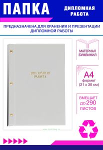 Папка Дипломная работа, А4, белый бумвинил, 290 листов