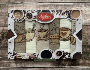 Набор вафельных полотенец для кухни Ayben Home Collection, кофейный