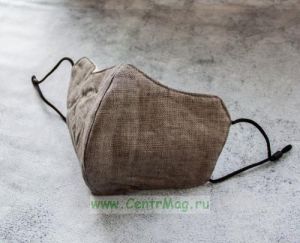 Маска защитная тканевая многоразовая (коричневая, 23 х 13,5 см)