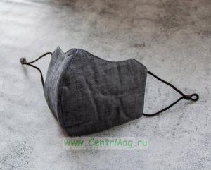 Маска защитная тканевая многоразовая (серая, 23 х 13,5 см)