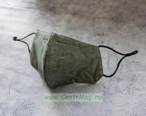 Маска защитная тканевая многоразовая (зеленая, 23 х 13,5 см)