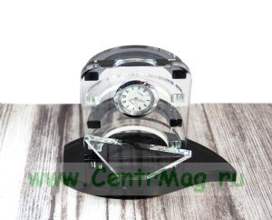 Настольный письменный набор с часами и подставкой под ручки