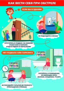 Комплект плакатов Как вести себя при обстреле, 3 шт