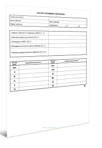 Бланк расчёта куспидов домов гороскопа