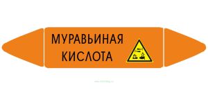 Самоклеющийся маркер «Муравьиная кислота, коррозионные вещества» (74 х 358 мм, без ламинации) для использования внутри помещений