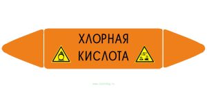 Самоклеющийся маркер «Хлорная кислота, коррозионные вещества и окислитель» (26 х 126 мм, без ламинации) для использования внутри помещений