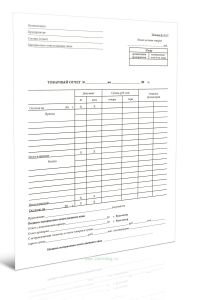 Товарный отчет форма №37