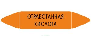 Самоклеющийся маркер «Отработанная кислота» (26 х 126 мм, без ламинации) для использования внутри помещений