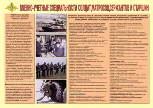 Плакат Военно-учетные специальности солдат, матросов, сержантов и старшин