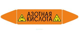 Самоклеющийся маркер «Азотная кислота, коррозионные вещества и окислитель» (26 х 126 мм, без ламинации) для использования внутри помещений