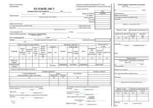 Путевой лист специального автомобиля (для машин, перевозящих опасные грузы) (форма № 3)