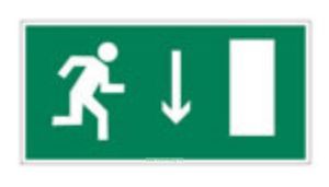 Указатель двери эвакуационного выхода (правосторонний). Знак