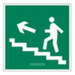 Направление к эвакуационному выходу по лестнице вверх. Знак