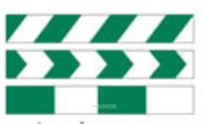 Сигнальная разметка.Зелено-белая разметка (пластиковый, 2 мм), 200х200, 150х300, мм