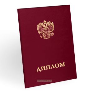 Корочка для диплома об образовании с гербом, бумвинил, бордовый, золотое тиснение