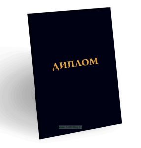 Корочка для диплома об образовании, бумвинил, черный, золотое тиснение