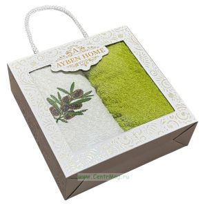 Подарочный набор полотенец Ayben Home, 2 шт. Олива