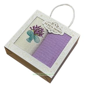 Подарочный набор полотенец Ayben Home, 2 шт. Лаванда 1